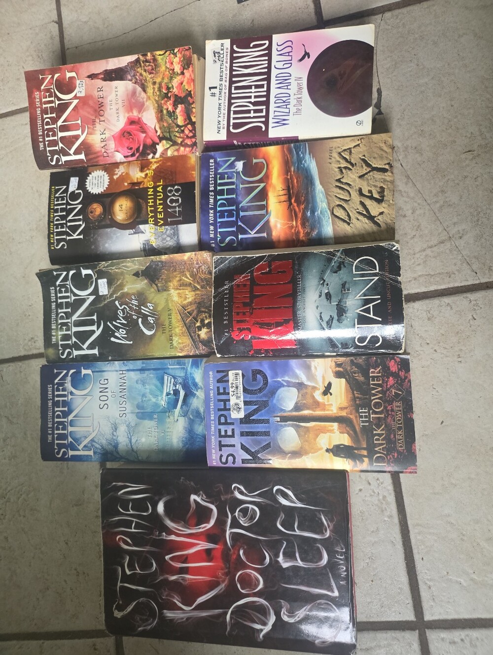 Steven King X9 Paperback Book Lot: Dark Tower Doctor Sleep 1408 Wolves Of Calla